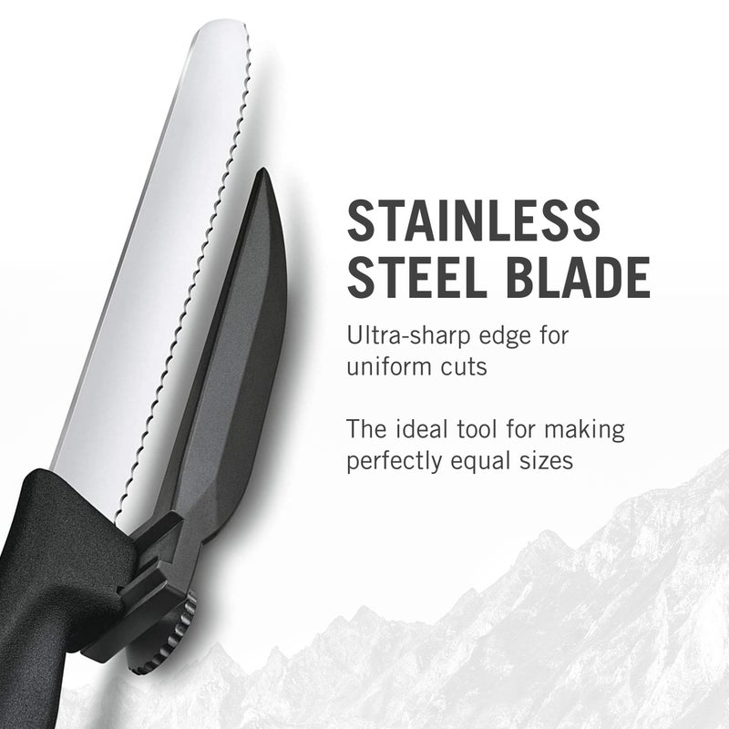 Victorinox Swiss Classic Dux Knife - 8.25 Inch Serrated Blade with Adjustable Guide - Black Handle - Image 2